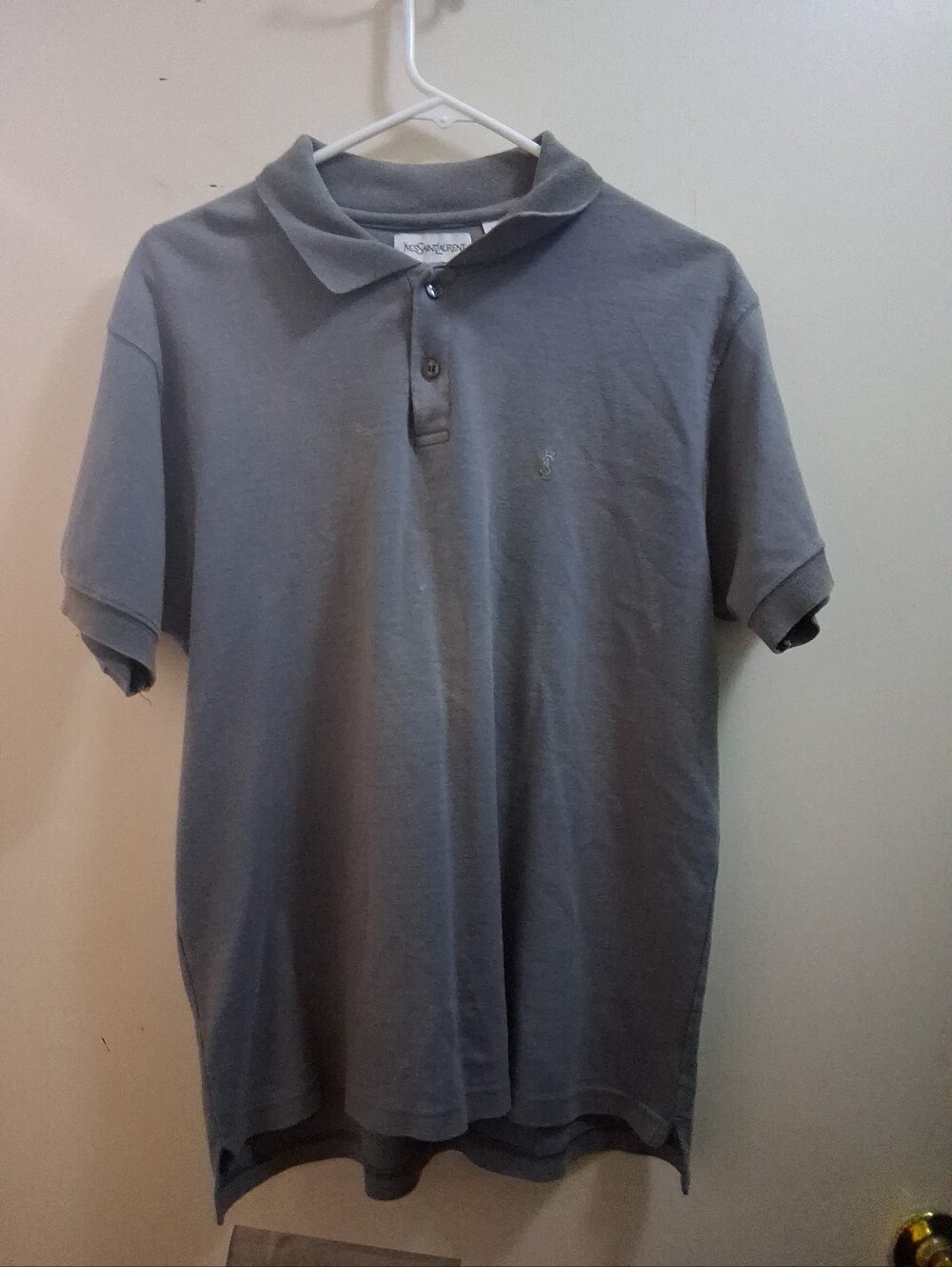 Grey Yves Saint Laurent Logo Polo